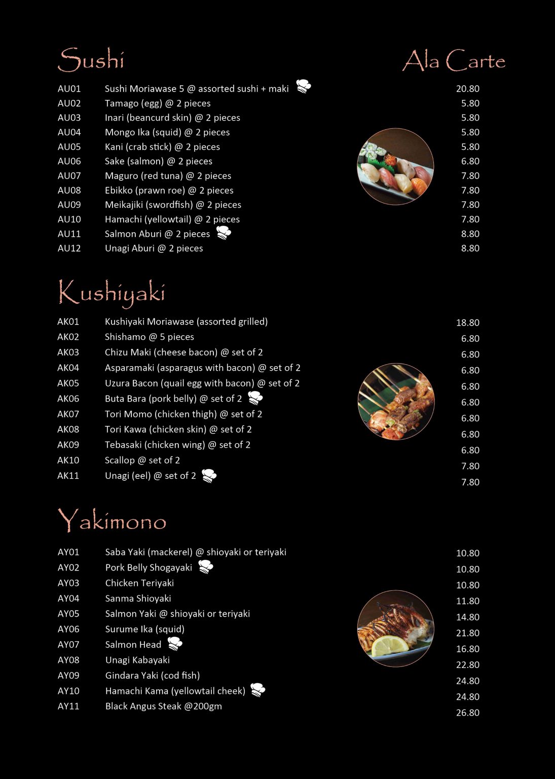 Ala Carte Menu – Kushi Japanese Dining